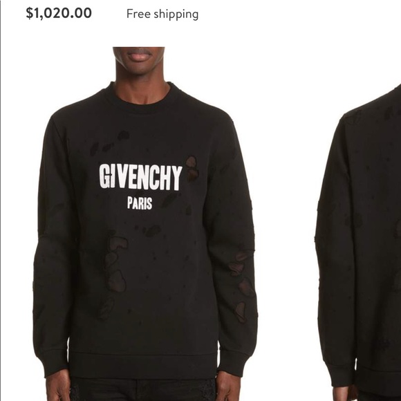 Men’s Distressed Givenchy Sweatshirt - Picture 2 of 6